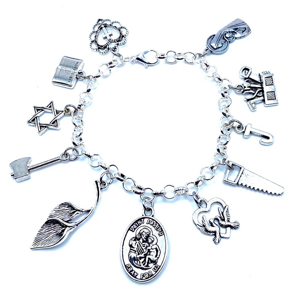 Saint Joseph Charm Bracelet Religious Christianity